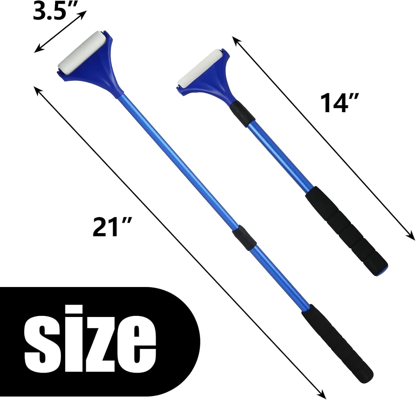 EASACE Lotion Applicator for Back,Portable 21inch Lotion Applicator with Long Handle,Extension Back Applicator Lotion with 3 Replacement Roller for Back self(Blue)