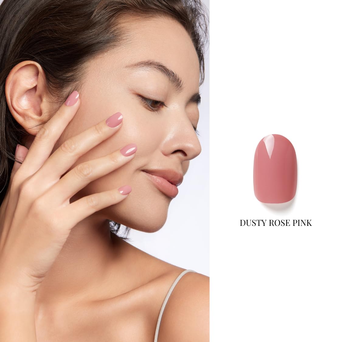 NAILOG One Step Nude Pink Gel Nail Polish 12ml Top Coat Color Gel Base 3-In-1 Formula Soak Off UV Gel Polish for Home DIY & Gifting | Dusty Rose Pink