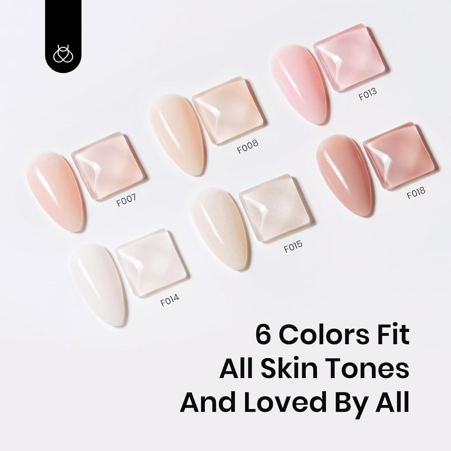 beetles Gel Polish Beetles Rubber Base Gel For Nails 6 Pcs, Builder Nail Gel Aesthetic Nude Colors Pink Gel Polish Gel Strengthener Gel All-in-1 Gift