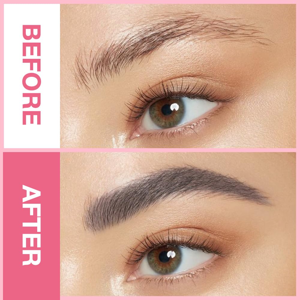 3Pcs Waterproof Eyebrow Pencil, Professional Makeup Micro Brow Pencil, Double-ended ultra-fine eyebrow pencil, Ultra-Fine Mechanical Pencil (3, 02#Dark Gray)