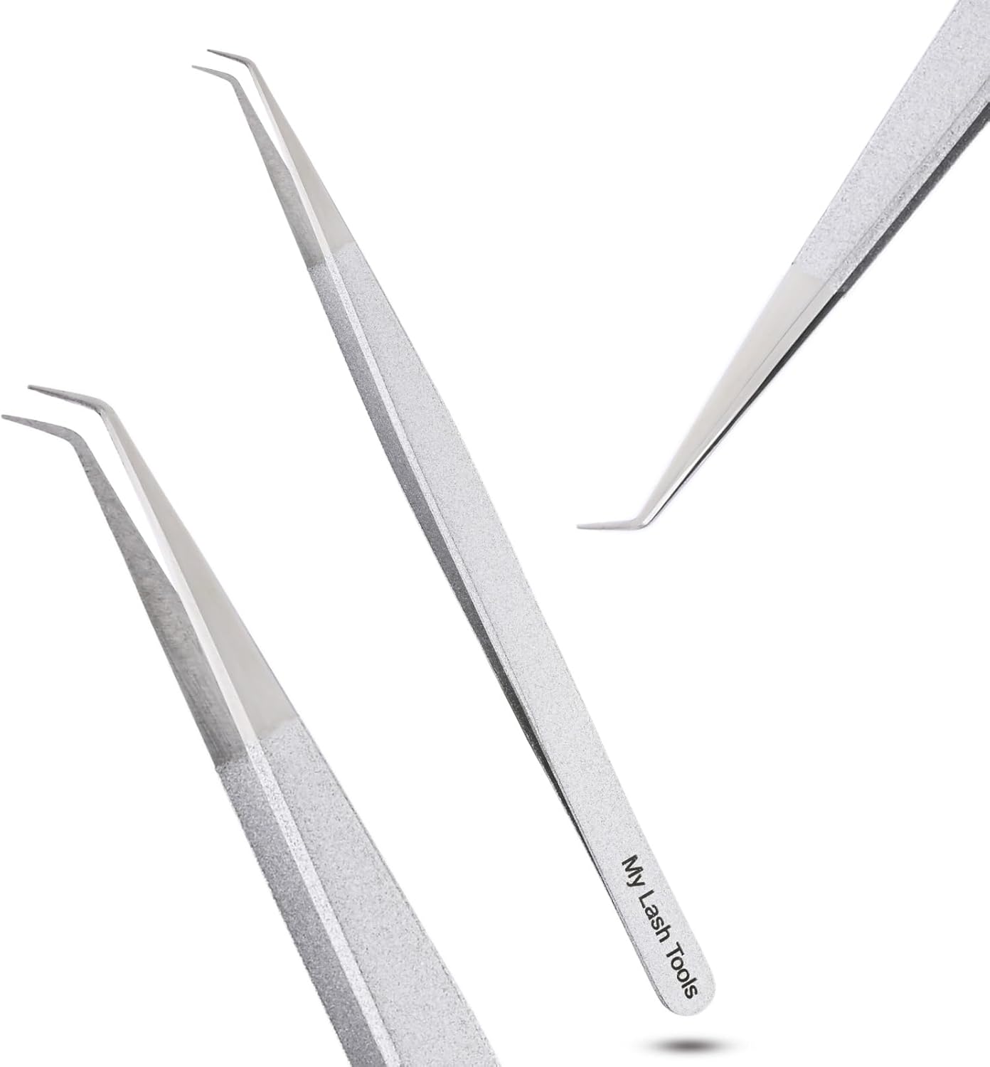 Isolation Tweezer Eyelash Extension Curved Degree Tweezers for Isolation – 14cm Japanese Stainless Steel, Best for Individual Isolation & Classic Lashes Eyelash Twisers (Silver Pantone)