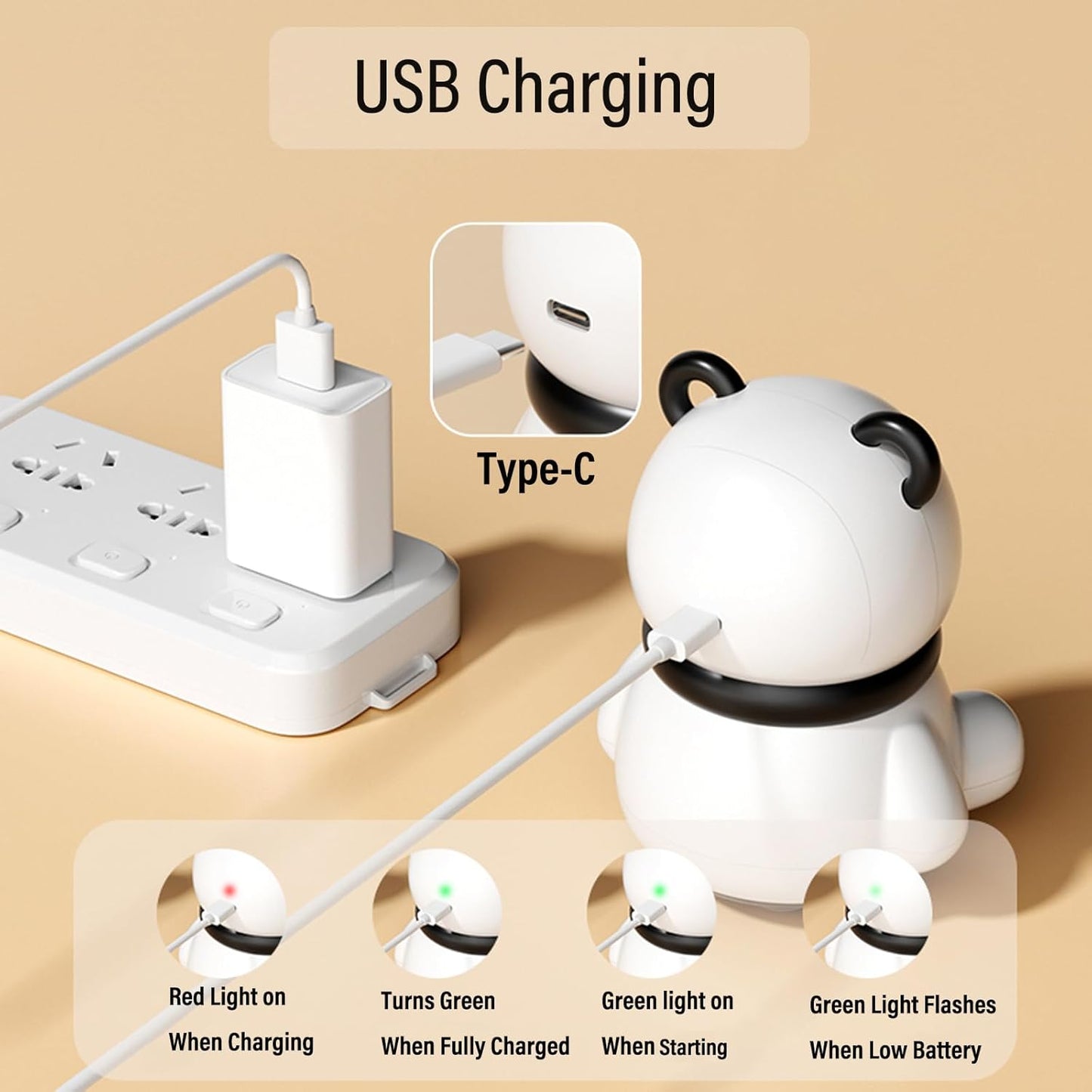 DOOX Panda Mini Massager, Panda Gifts - Travel Small Massage Tool with 3 Speed for Neck, Shoulders, Back - Pain Relief & Relaxation (White)