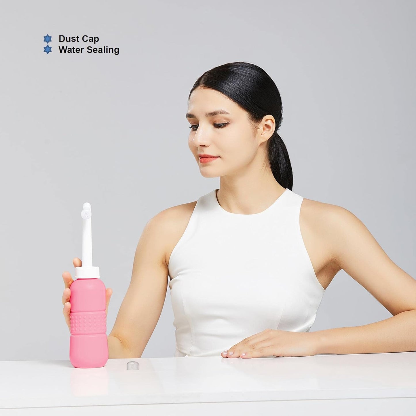 2PCS- Portable Bidet for Toilet 450ml Peri Bottle Postpartum Care, Perineal Bottle | The Original Travel Bidet with Water Sealing Cap Waterproof Storage Bag