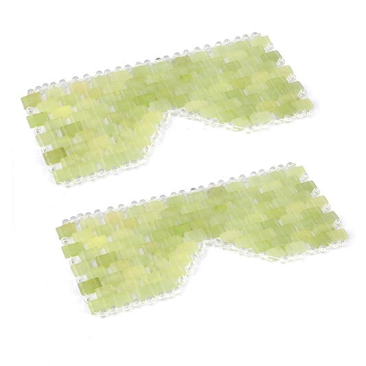 Jade Eye Mask 2pcs - Facial Cooling Mask with 100% Real Jade for Hot & Cold Therapy to Reduce Wrinkles, Puffiness, Migraines, and Anti-Aging