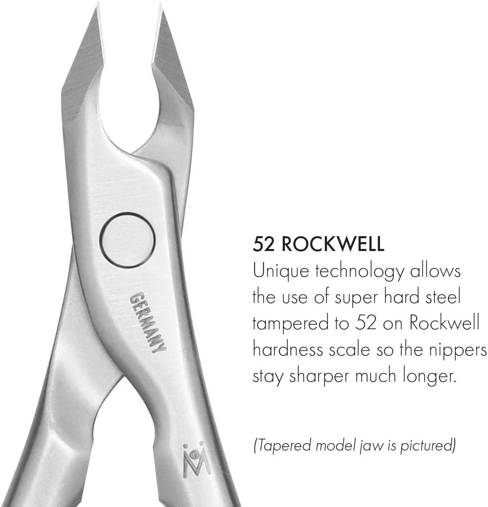 GERMANIKURE Standard Professional Cuticle Trimmer - 3/4 Full Jaw Nipper - Ethically Made in Germany - FINOX Stainless Steel Sharp Cuticle Remover in Leather Case – Manicure Tool, r177, 7mm