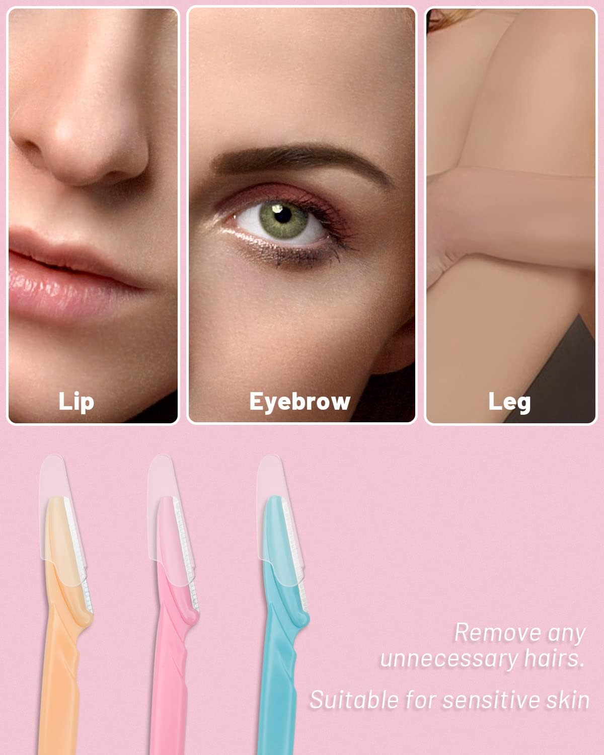 Eyebrow Razor for Women, 120 Pcs Dermaplaning Tool for Face Professional, Face Razor for Women Facial Hair Remover