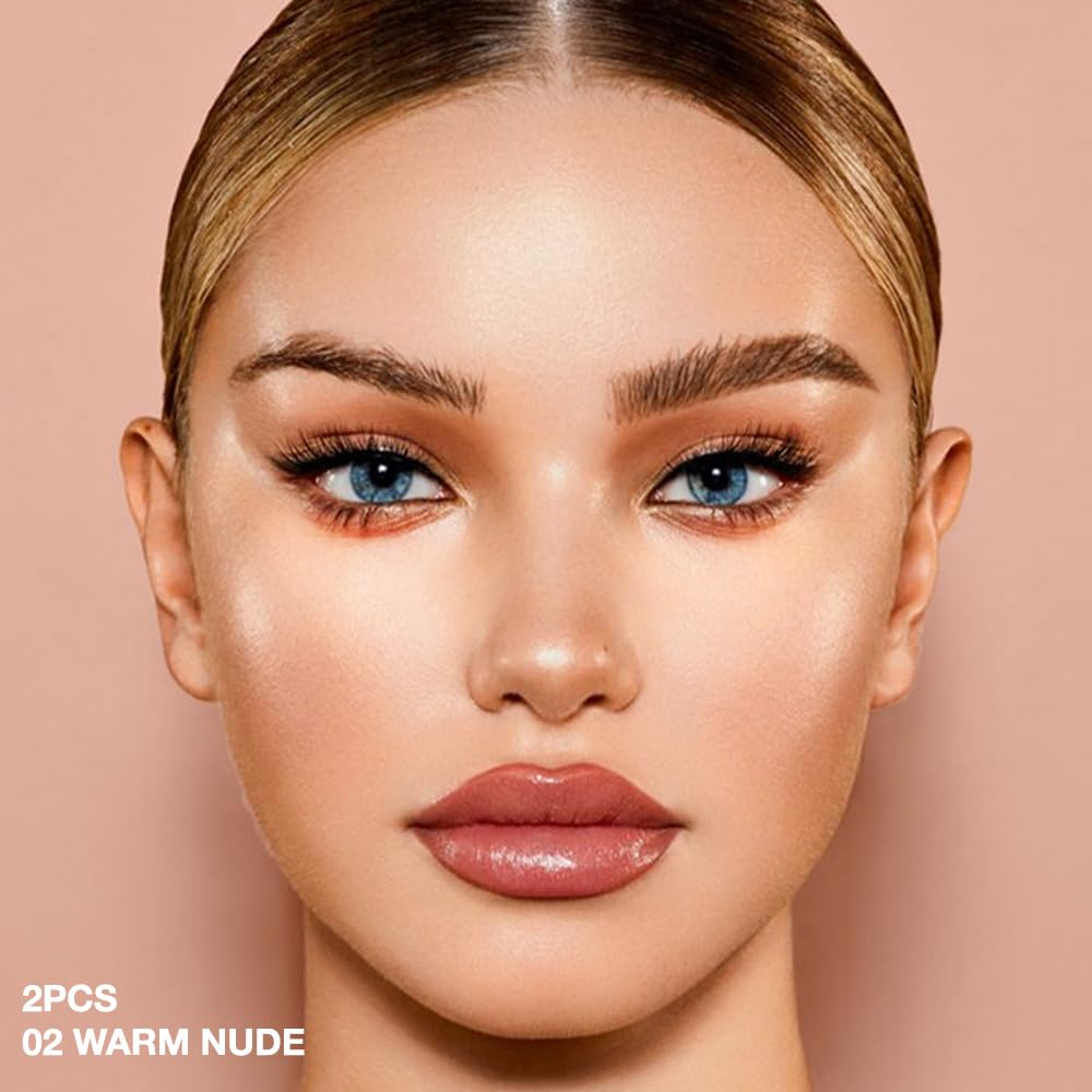 evpct 2Pcs under Eye Brightener, Nourishing Luminous under Eye Concealer Color Corrector for Dark Circles, Waterproof Naturactor Concealer Pot make up for Eye Ring corrector de ojeras, 02# Warm Nude