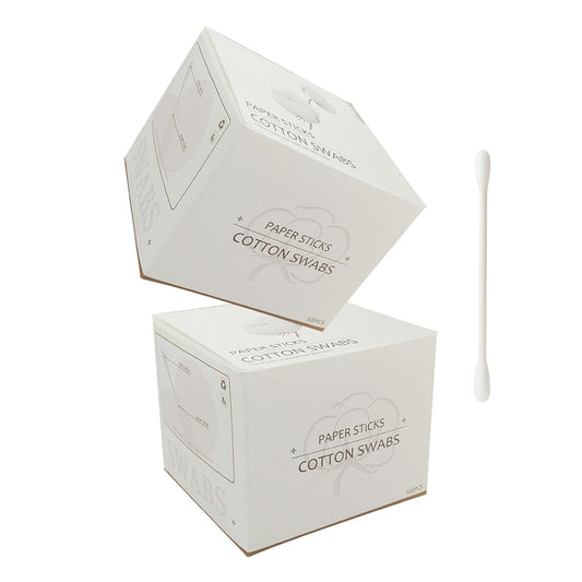 Natural Paper Cotton Swabs 2000ct, Biodegradable Double Tips Cotton Buds for Personal Care
