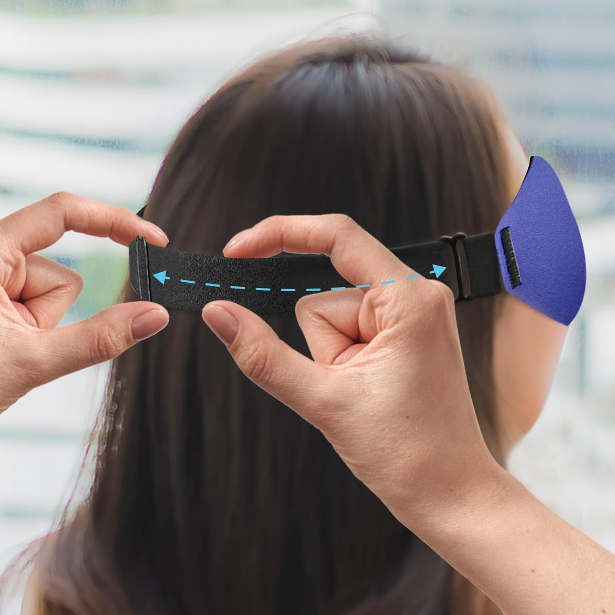 3D Sleep Mask for Side Sleepers – 100% Light Blocking Eye Mask for Sleeping, Zero Eye Pressure, Soft Breathable Memory Foam, Adjustable Strap for Travel, Men & Women (Blue)