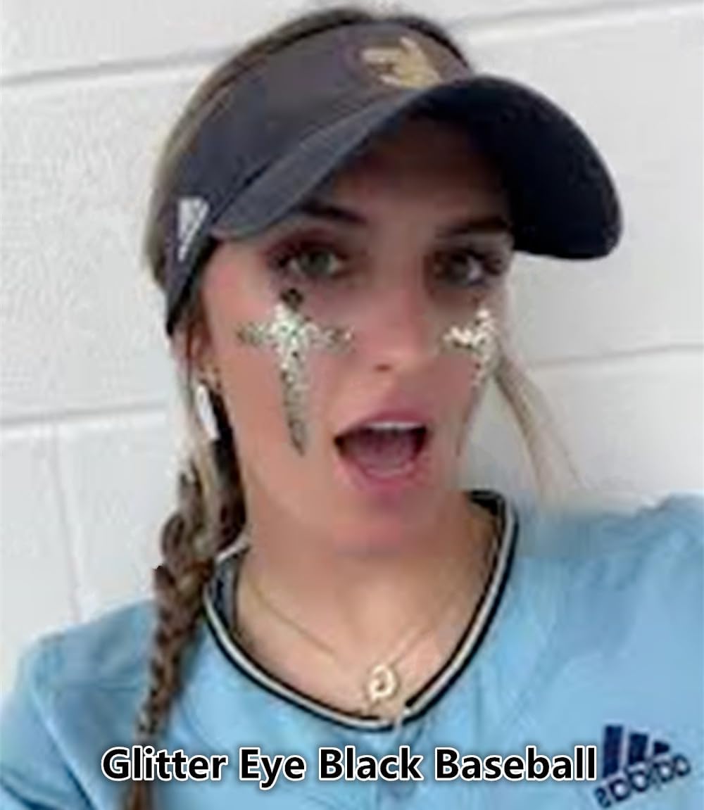 Go Ho Black Face Body Glitter,Halloween Face Paint Glitter Makeup,Holographic Chunky Sequins Glitters for Festival Cosplay SFX Costume,Festival Rave Accessories,Eye Black Glitter Gel