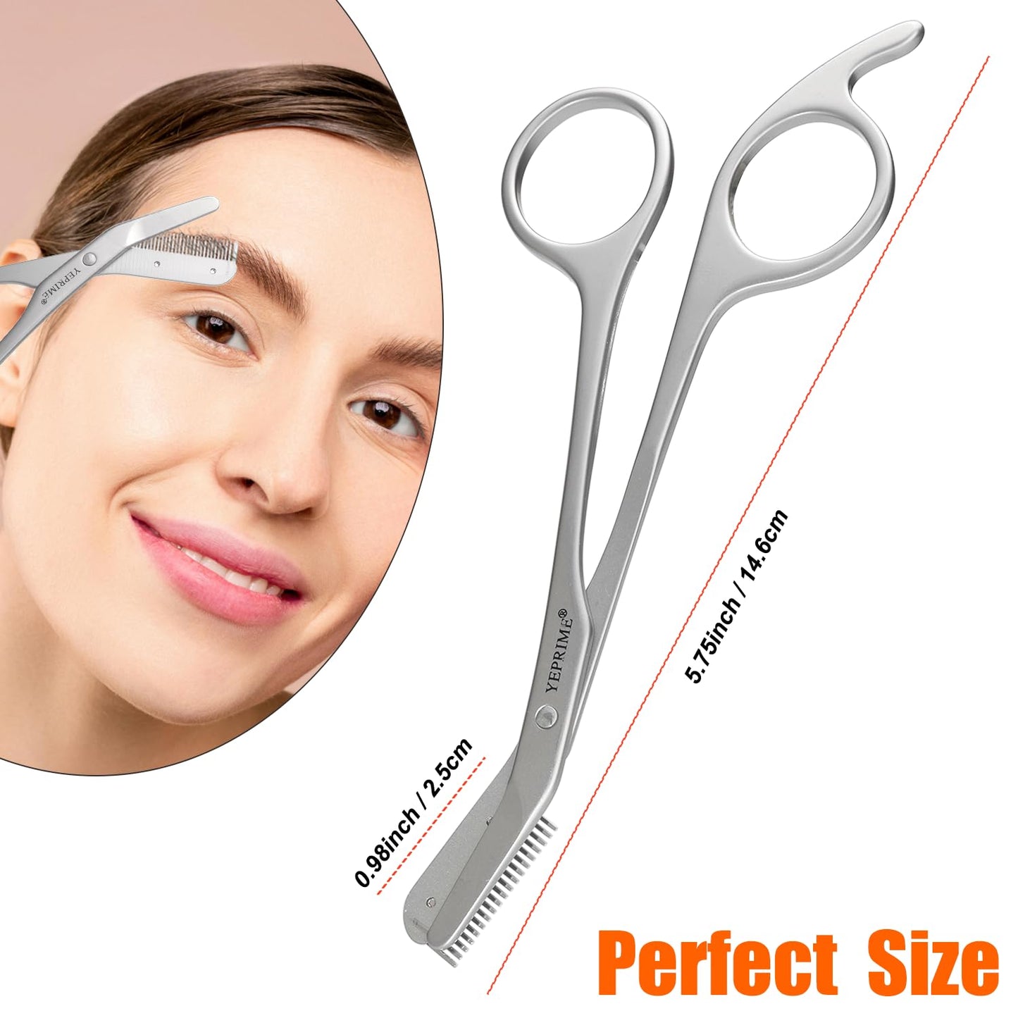 Eyebrow Trimming Scissors with Comb, Gifts For Men Women Stocking Stuffers, Stainless Steel