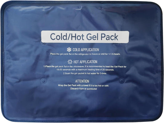 Hot & Cold Gel Packs for Pain Relief 12x16 Inch Ice Packs Reusable Blue Cold Packs for Swelling, Bruises, Injuries, Surgery, Toothache
