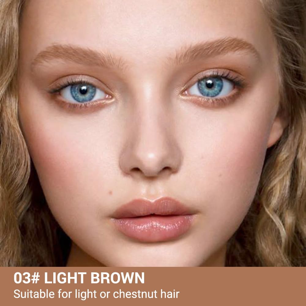 5 Pcs Waterproof Dual-Sided Fine Tip Eye Brow Precise Pencils Pack,Ultra-Fine Mechanical Sticks,Draws Tiny Brow Hairs, Defines, Fills, Shapes,Contours,Combs,1mm Pen Point(Pack of 5)-Light Brown