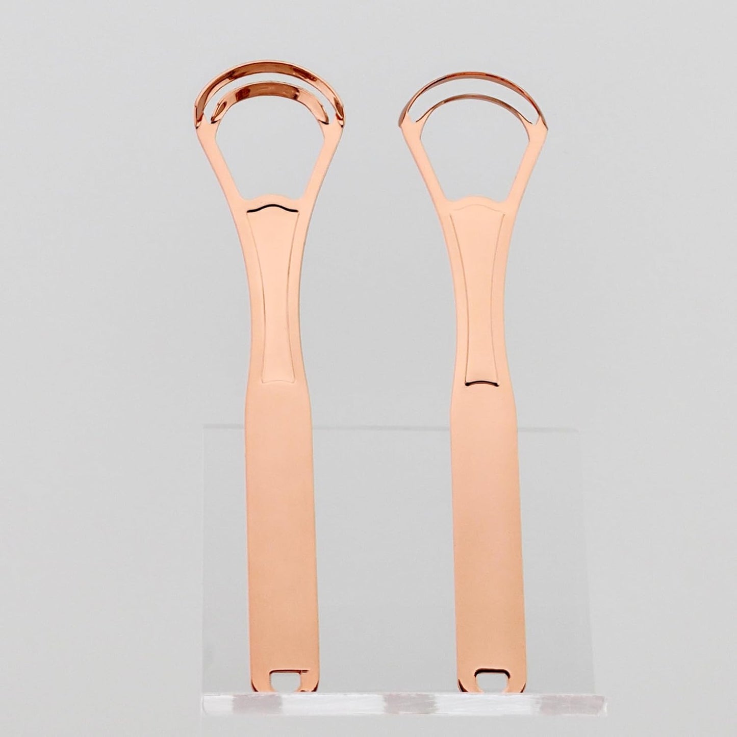 2PCS Tongue Scraper Cleaner Brush Wide-head Double Blades Scrapers For Oral Care, Rose Gold Color