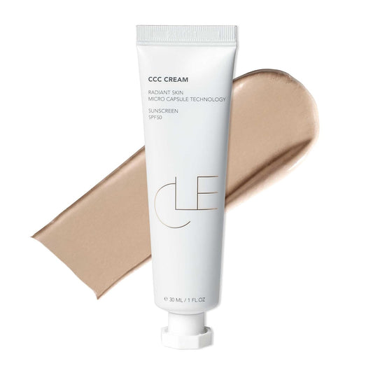 CLE Cosmetics CCC Cream (Warm Light 106 / SPF 50) - Color Correcting With Sunscreen - Lightweight, Hydrating Foundation - BB & CC Hybrid - Light to Medium Coverage - 1 fl oz