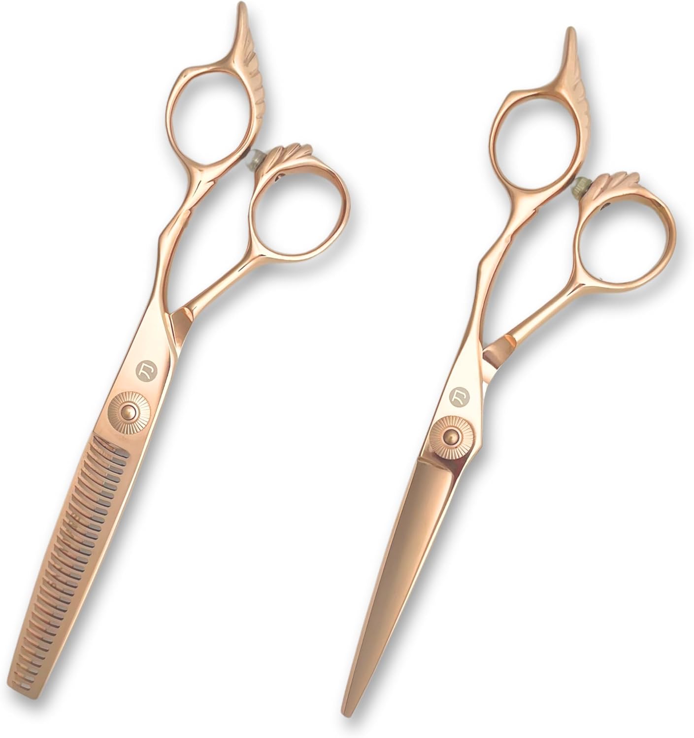 Gold Hair Shears Set for Professional Hair Cutting - Scissors and Thinning Shears - Saki Shears Tsuru