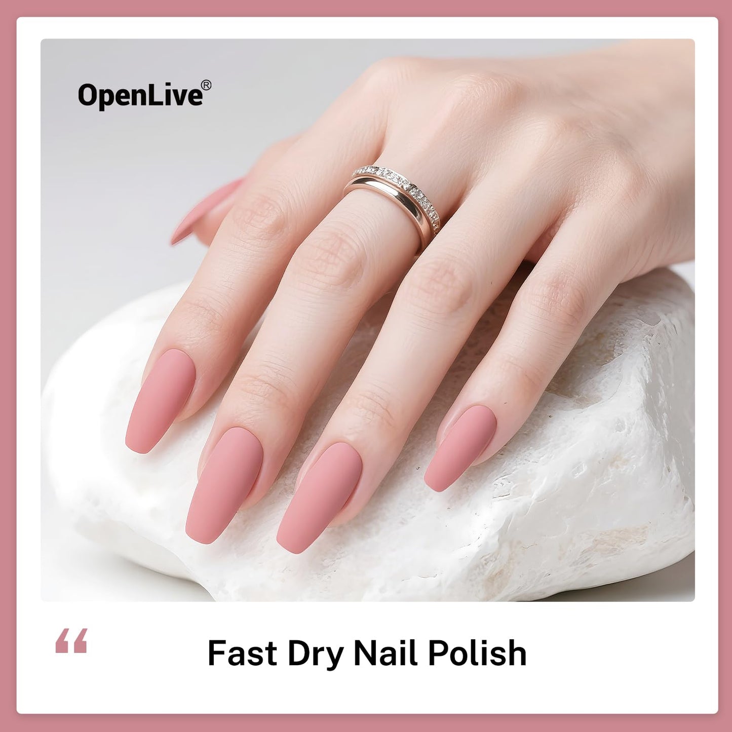 16.5ml Dusty Rose Nail Polish Large Volume Quick Drying Light Pink Nail Polish, Fast Drying and Long Lasting Color Nail Art DIY Home Manicure Gift for Women