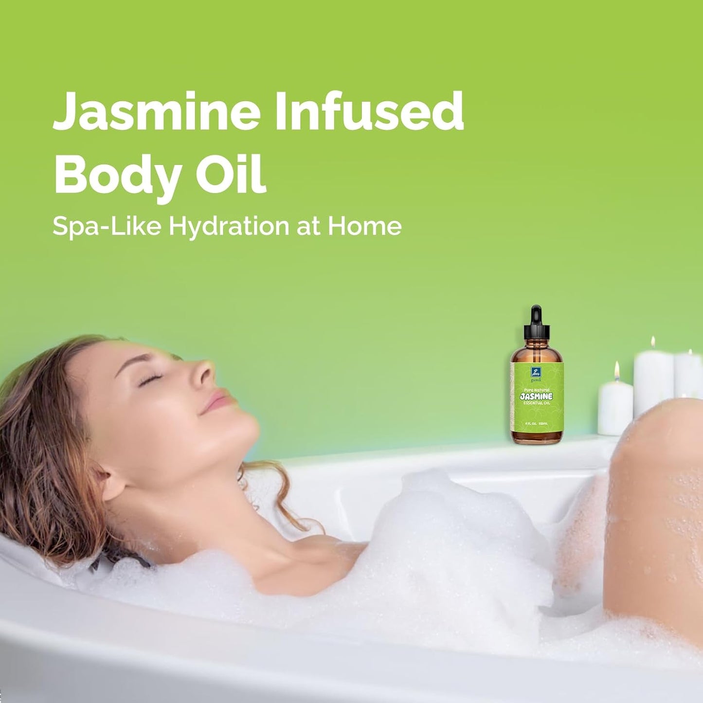 Jasmine Essential Oil 4 Oz, 100% Pure Jasmine Oil for Diffuser, Skin, Hair, Body & Face, Perfume, Floral Scent for Relaxation, Aromatherapy & Massage