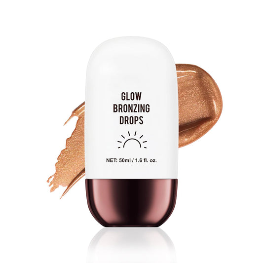 Instant Bronzing Drops, Face and Body Bronzer, Cream Liquid Bronzer Drops for Instant Tan, Bronze Drops, Blendable Lightweight Texture Bronzing Drops for Face - 03