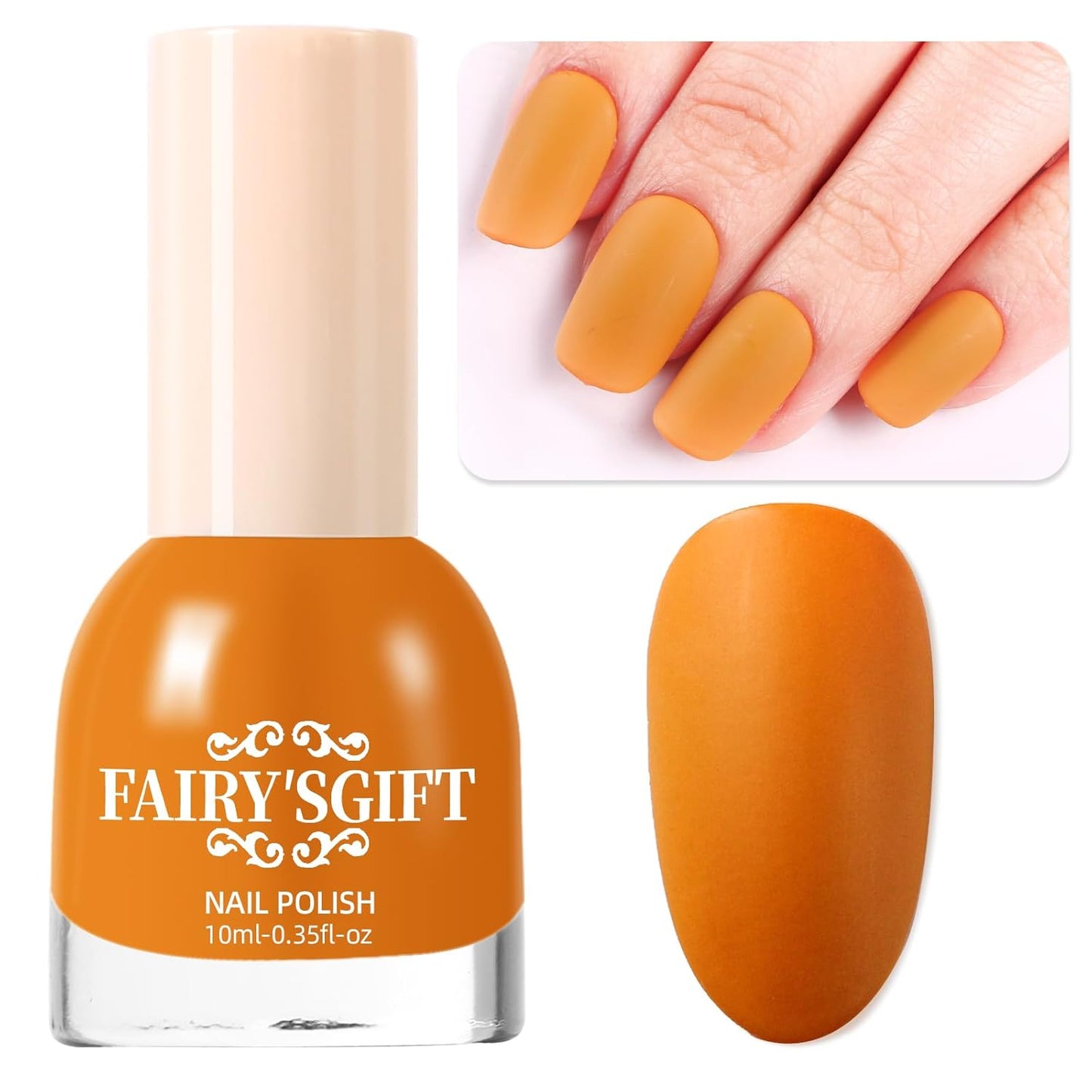 Matte Nail Polish Quick Dry Nail Lacquer for Nail Art Varnish, Mist Effect Matte Finish Velvet Nail Polish, 0.35 fl oz (Egg Yellow-02, 10 ML)