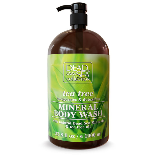 Dead Sea Collection Tea Tree Body Wash for Women and Men - with Pure Dead Sea Minerals and Tea Tree Oil - Cleanses and Moisturizes Skin (33.8 fl. oz)