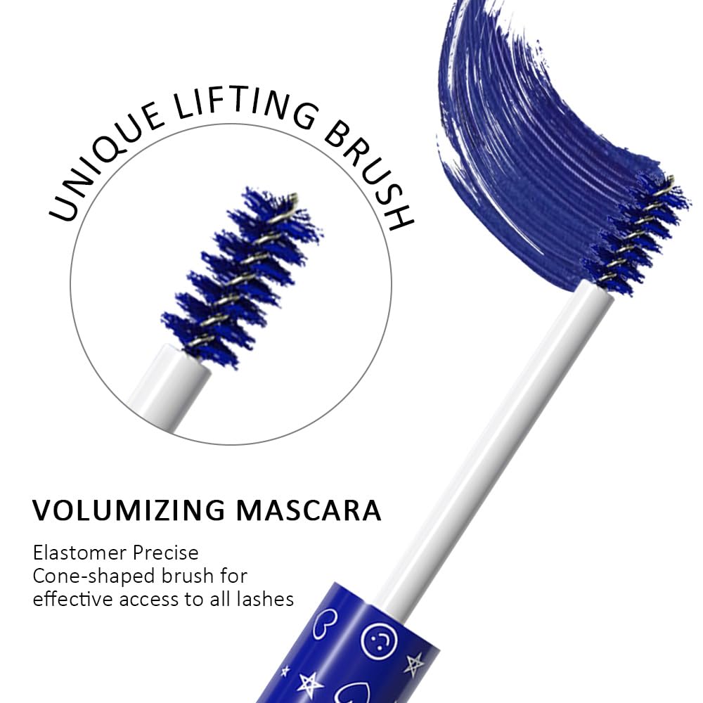 Colored Mascara for Eyelashes Set,Colorful Waterproof Mascara for eyelashes Long lasting Charming Voluminous Women Halloween Eye Makeup (2Pcs 01#Blue&06#Green, F)