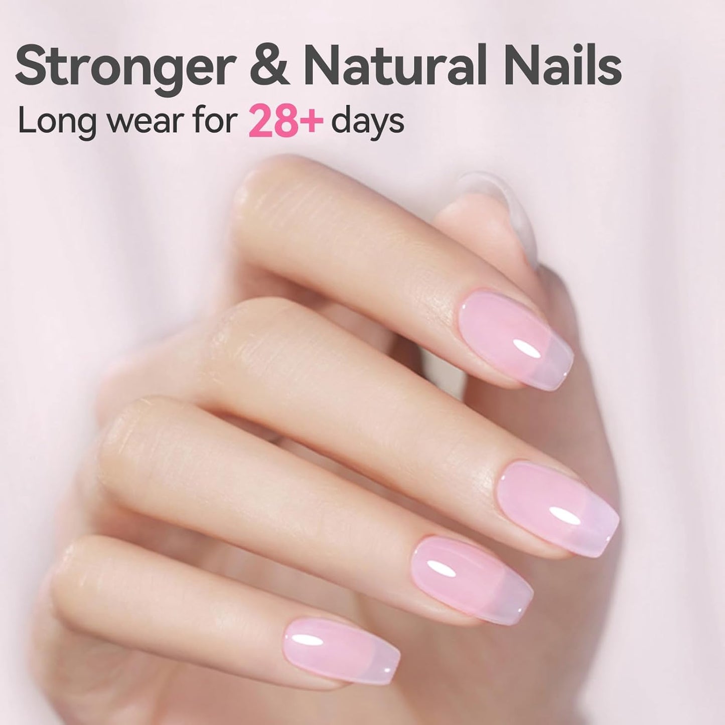 BORN PRETTY Builder Gel for Nails, 8-in-1 Milky Pink Clear Builder Nail Gel for Nail Apex and Gel Extension Strengthener, Nail GLue Gel Hard Gel Base Rhinestone Nail Glue Gel in a Bottle 15ml