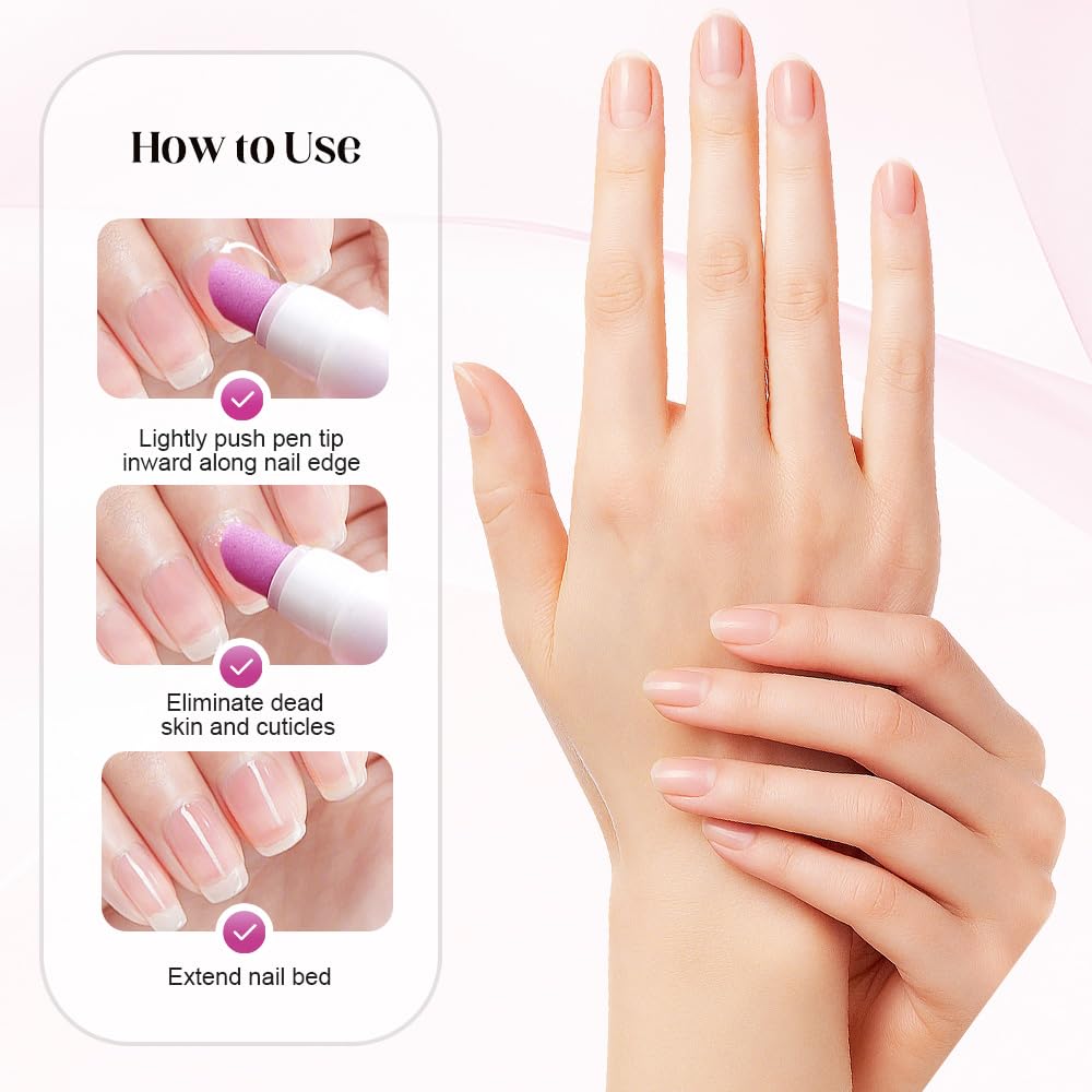 Upgrade 3-in-1 Nail Care Pen, 2025 Cuticle Pusher with Ceramic Tip for Hangnails, Dry & Damaged Nails, Nail Cuticle Remover Pens, for Moisturize Strengthen Nails (3 PCS)