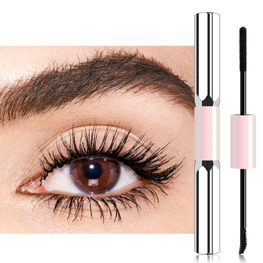 Double-ended Voluminous Waterproof Black Mascara - Buildable Lengthening, Curling & Defining for Dramatic Volume, Smudge-Proof 24H Wear, Cruelty-Free Blackest Black, Vegan