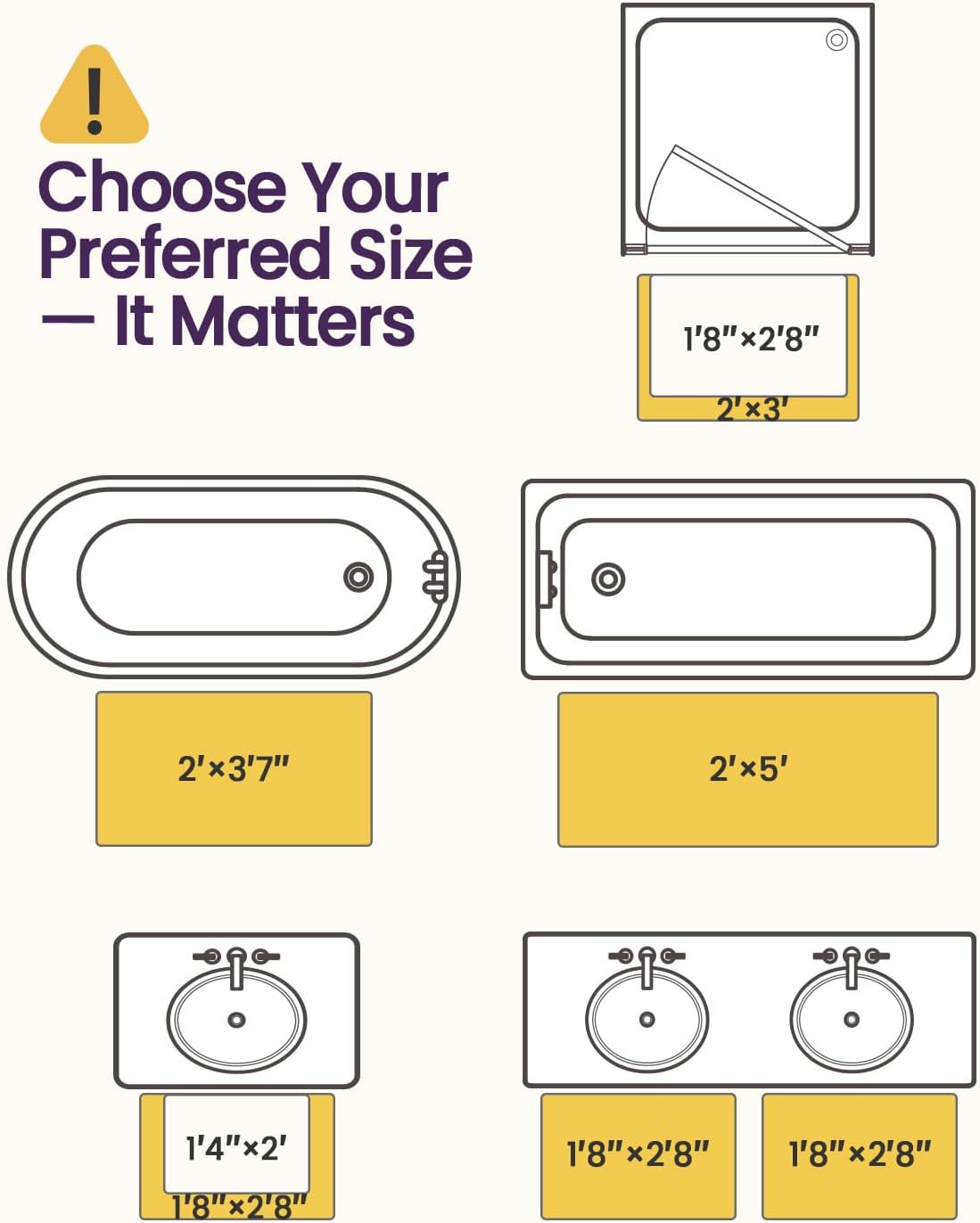 DEXI Bathroom Rug 43x24, Non Slip Washable Bath Mat for Shower Floor, Extra Large Absorbent Soft Bathmat with Rubber Backing, Quick Dry Microfiber Carpet, Beige