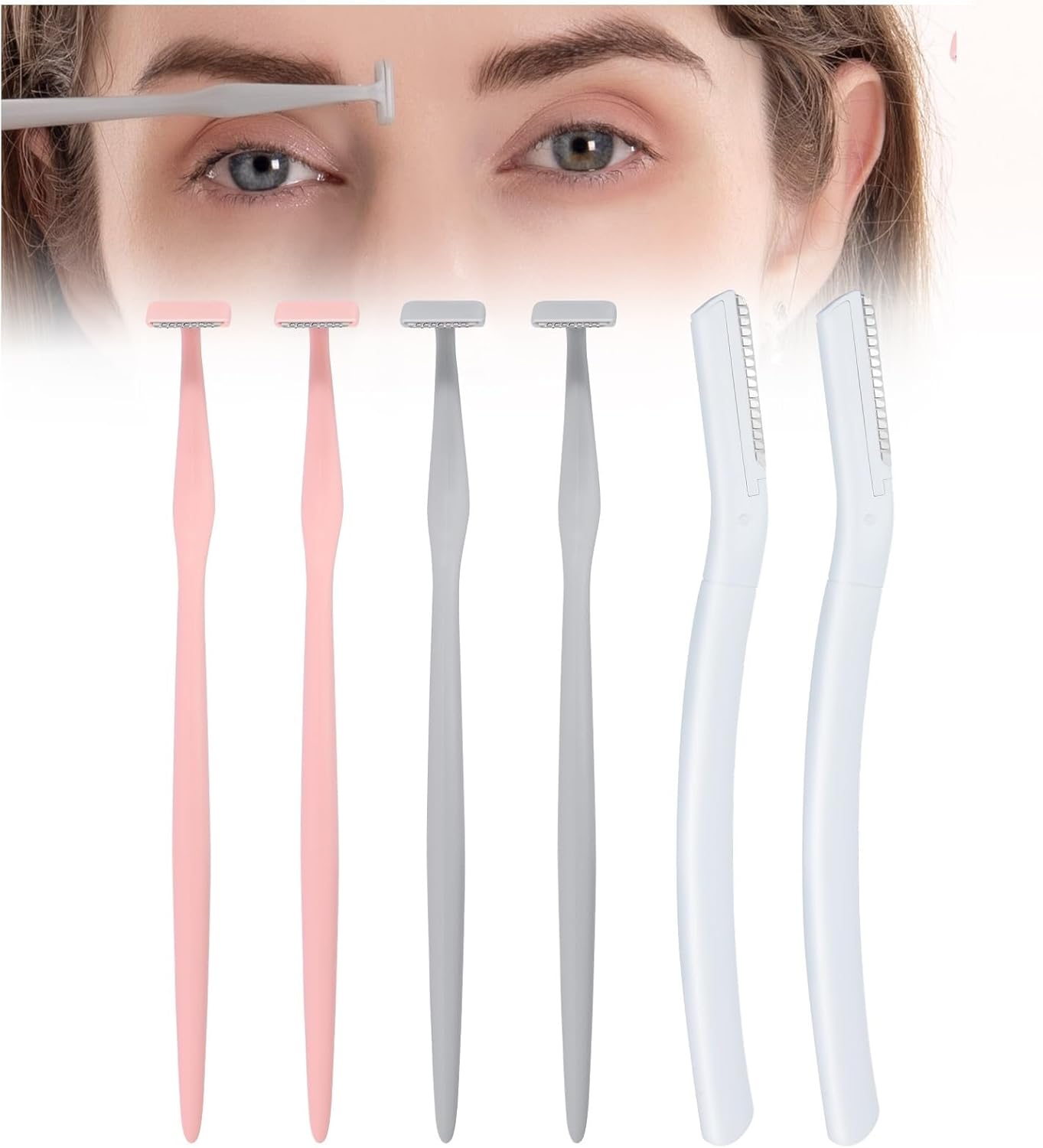 Eyebrow Razors w/Dermaplane Razors Set - Japanese Blades Razors - Small Face Razors for Peach Fuzz and Fine Hair, Multipurpose Exfoliating Dermaplaning Tools for Women and Men