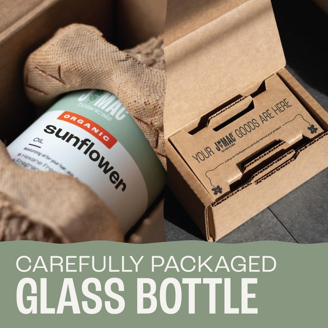 J MAC BOTANICALS Organic Sunflower Oil (16 oz Glass Bottle) USDA Organic Certified 100% Pure Carrier Oil, Moisturizing & Nourishing for Skin, Face, Hair