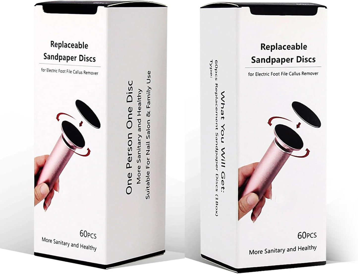 120pcs Foot File Sandpaper Discs Refill for Electric Callus Remover Dead Skin Removal (60pcs Rough 80 Grit + 60pcs Smooth 180 Grit)