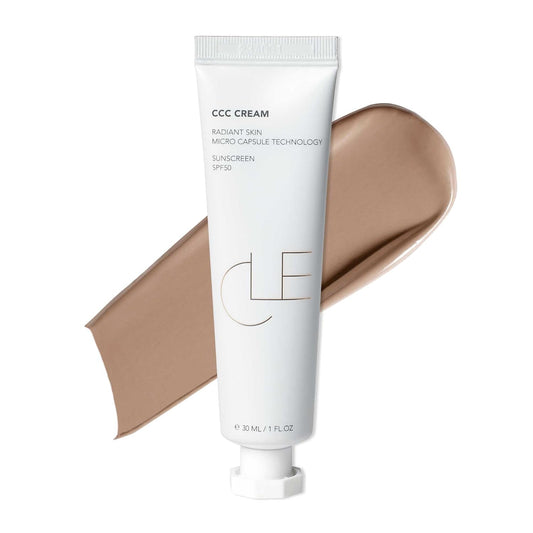 CLE Cosmetics CCC Cream (Neutral Medium 206 / SPF 50) - Color Correcting CC Cream with Sunscreen - Lightweight, Hydrating, Light to Medium Coverage Foundation - BB & CC Cream Hybrid - 1 fl oz