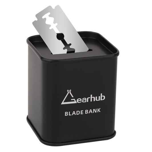 Gearhub Blade Bank Safely Store Used Safety Razor Blades Large Capacity Disposal for Barber Shops & Personal Use Sealed Design Holds 300+ Blades, Compact & Durable