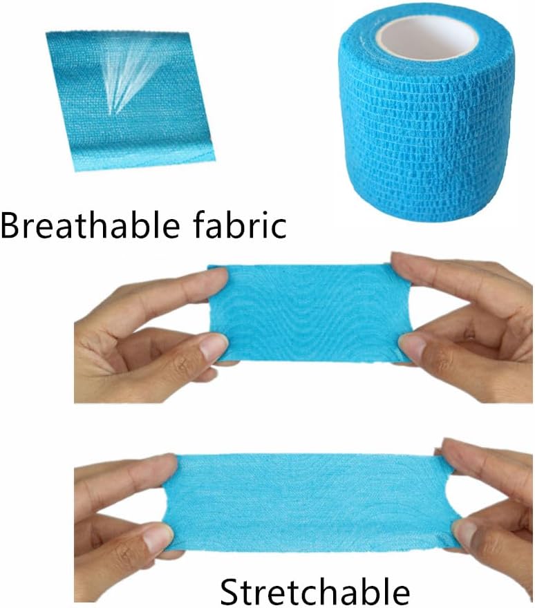 Hysiwen 6 Pack 2" x 5 Yards Self Adhesive Bandage Breathable Cohesive Wrap Self Adherent Vet Tape Self Stick Bandage Wrap for Sports, Athletic, Wrist, Ankle(Skin Color)