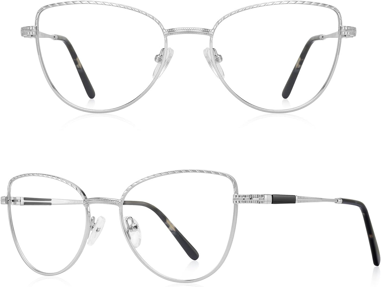 RB. Pilot Retro Cateye Reading Glasses for Women Blue Light Blocking Computer Glasses Spring Hinge Readers