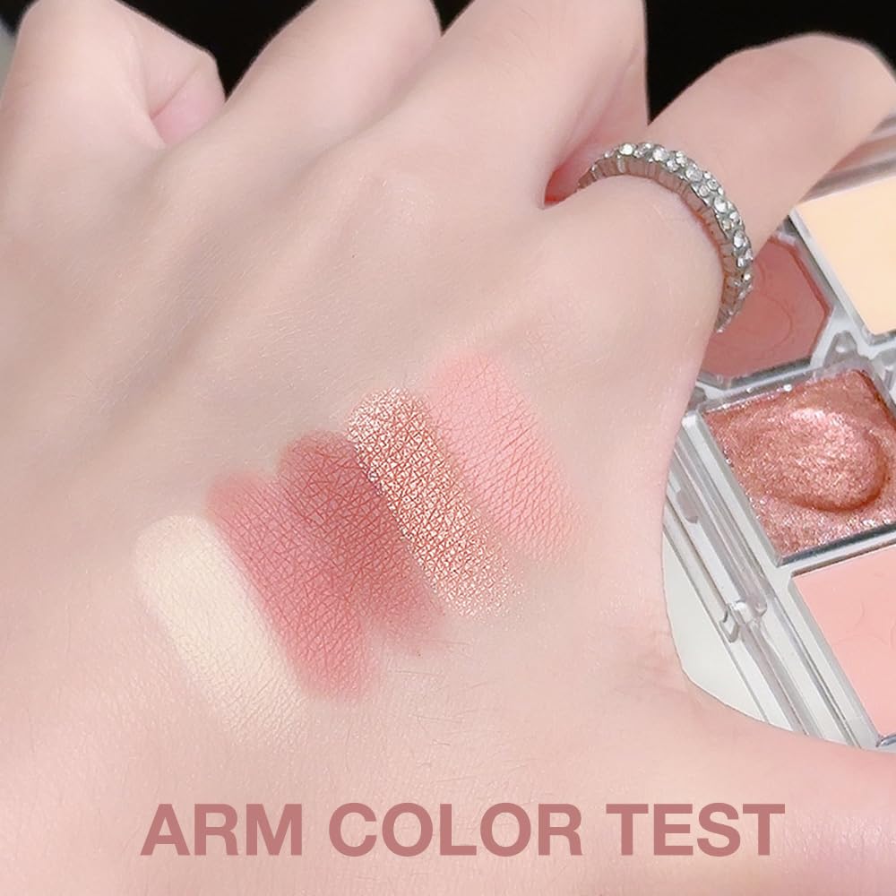 5 Colors Eyeshadow Palette Makeup, Matte Shimmer Eye Shadow Palette, Long Lasting Naturing-Looking, paleta de sombras de ojos,Everyday to Eye Makeup Looks,Vegan & Cruelty-free 02#