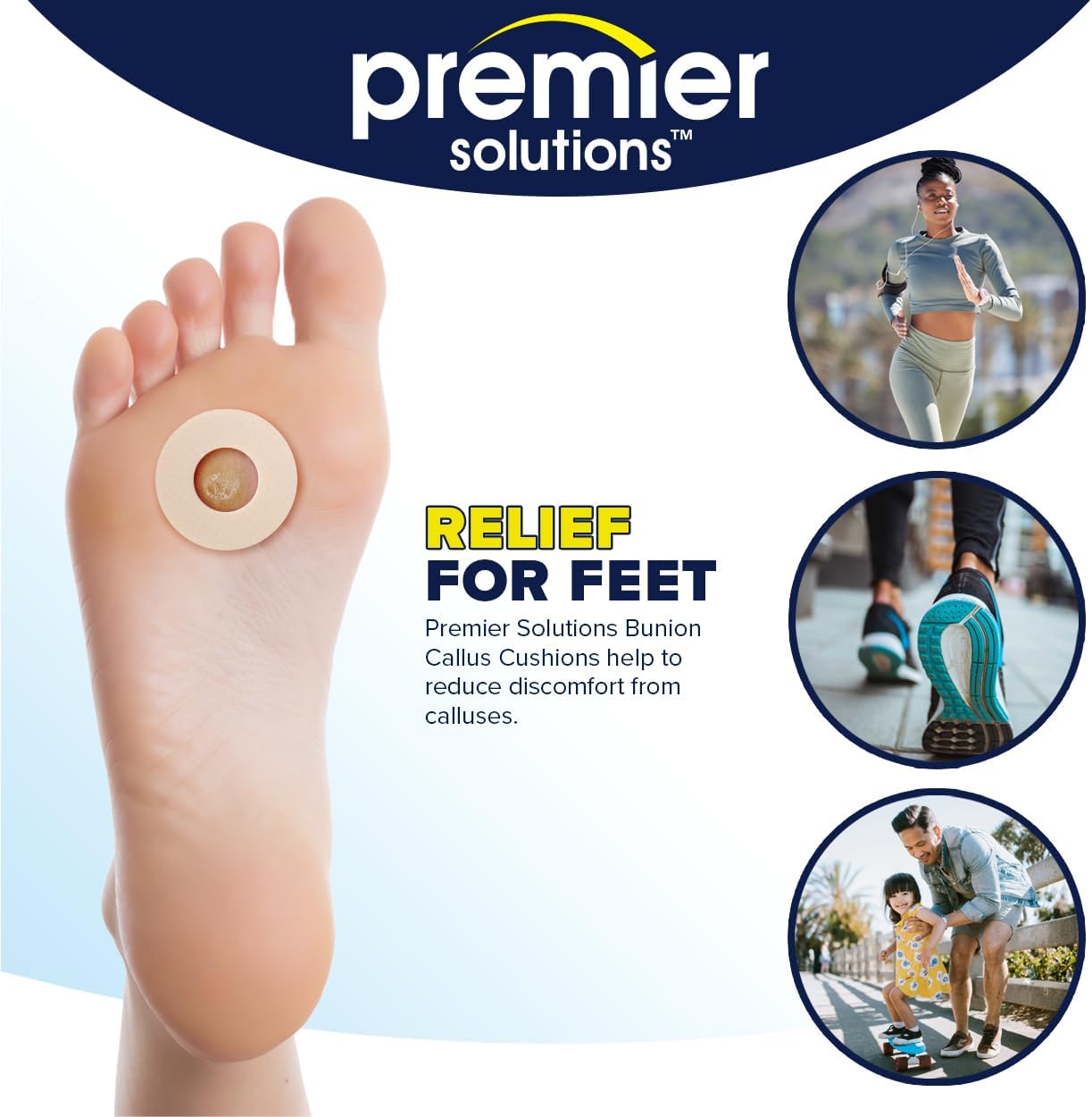 Callus Cushions for Foot and Toe Protection, Self-Stick Adhesive Foot Care Cushions, 36 Count (6 Packs of 6)