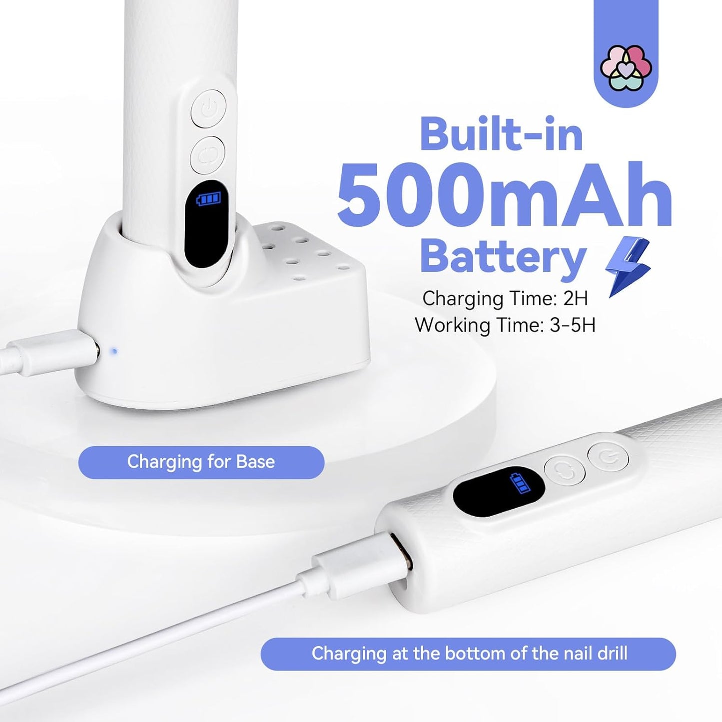 SAVILAND Electric Nail File: 2024 Flawless White Nail Drill PRO&Portable with12 Basic Nail Drill Bits| Nail Art Faster Removal，Light Weight &Friendy Nail Supplies&Exquisite Lover Gifts