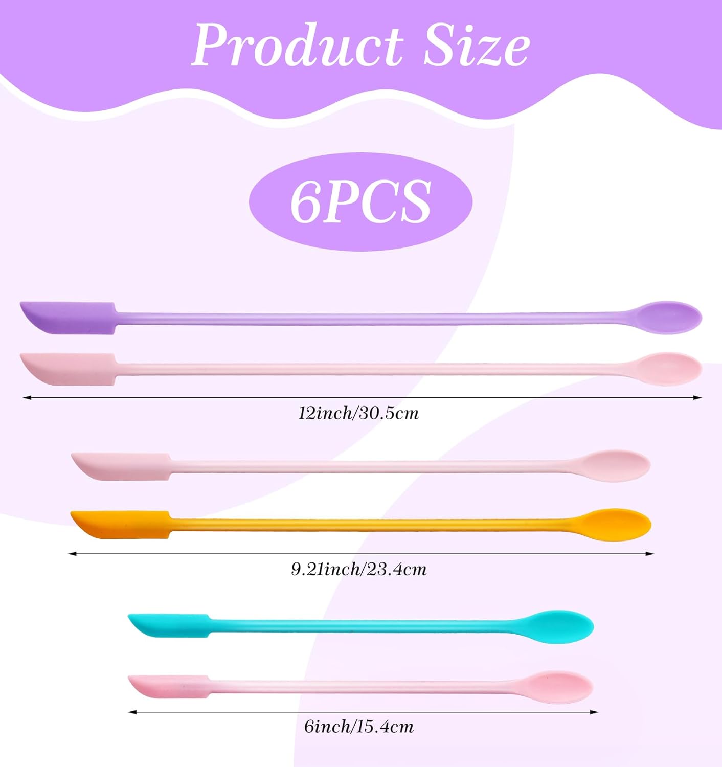 Cosmetic Spatula, 6PCS Silicone Spatula Set for Cosmetic Bottles and Kitchen Jars to Get Last Product out Efficiently