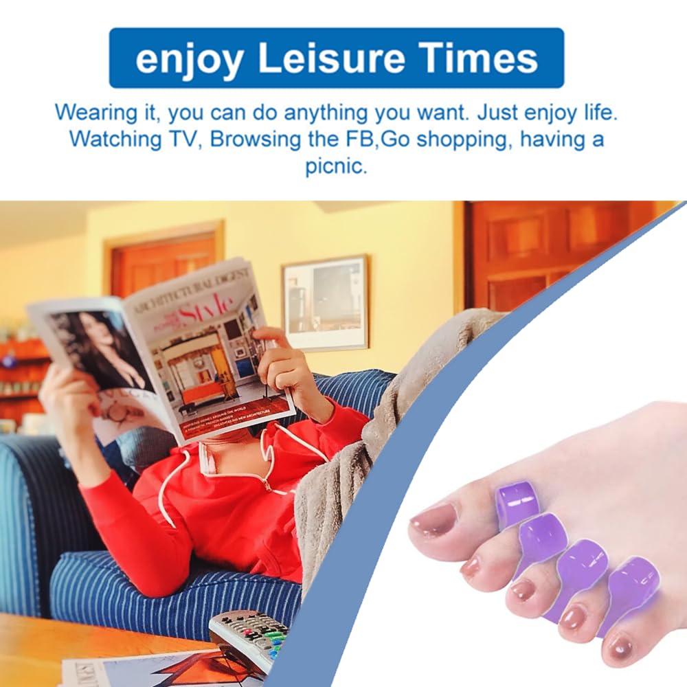 Toe Separators for Pedicure & Bunion Relief - Orthopedic Gel Toenail Dividers, Washable & Reusable Pedicure Supplies for Toenail Separation & Nail Polish Application