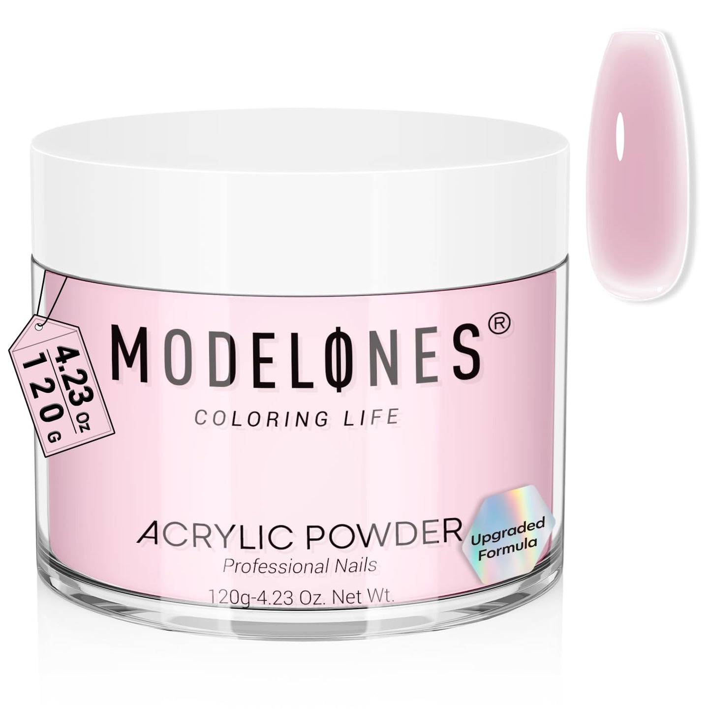 Modelones Acrylic Powder, 4.23oz Upgraded Medium Pink Nail Acrylic Powder for Nail Art 3D Carving French Nails Extensions, Non-Yellowing, Gifts for Women