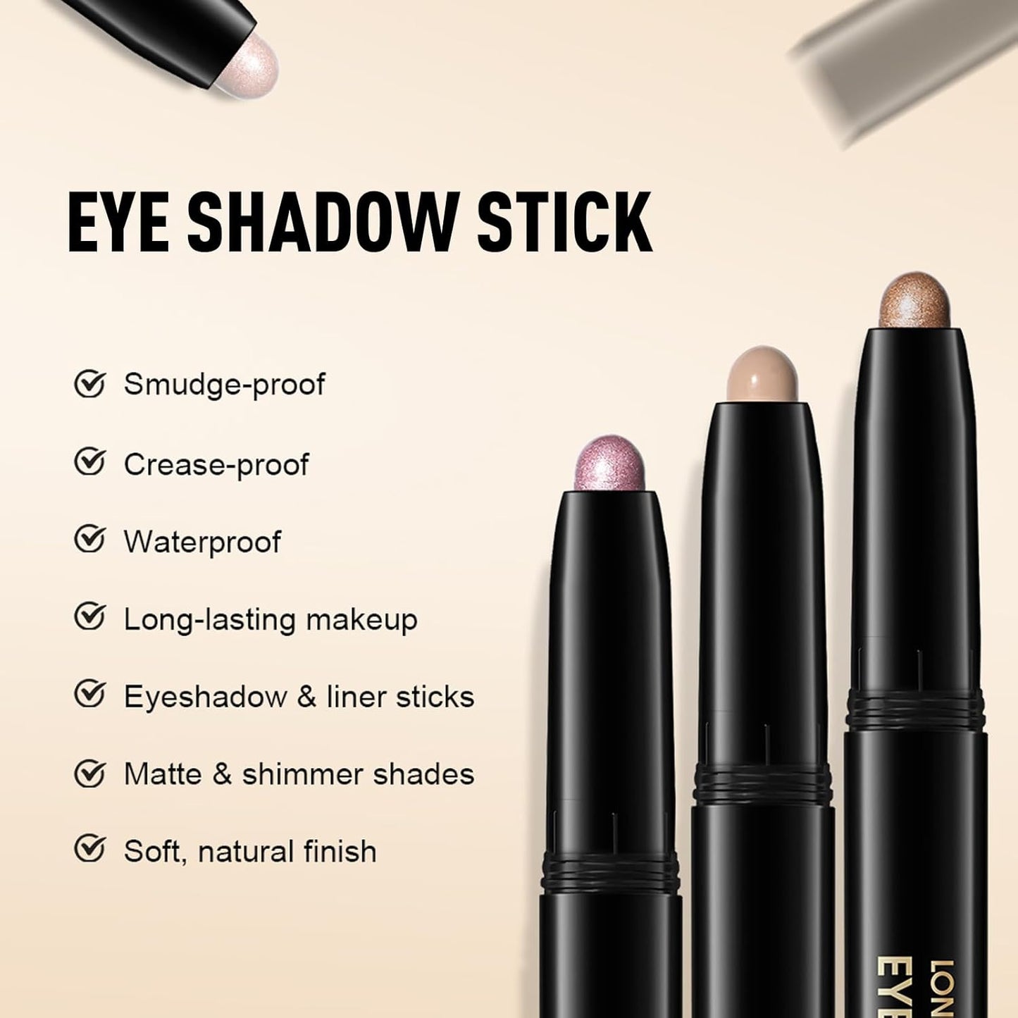 Eyeshadow Stick Matte Eye Shadow Pencil Cream to Powder Eye Brightener Crayon Long-Lasting Crease-Proof Neutral Eyeshadow Buildable Blendable High Pigmented Eye Liner Makeup for Women, 7 YELLOW