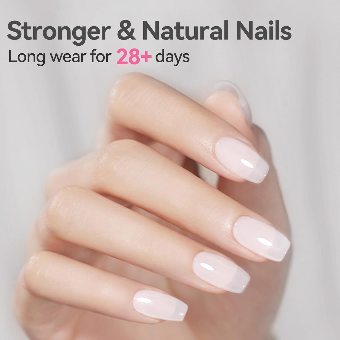 BORN PRETTY Builder Gel for Nails, 8-in-1 Milky White Clear Builder Nail Gel for Nail Apex and Gel Extension Strengthener, Nail GLue Gel Hard Gel Base Rhinestone Nail Glue Gel in a Bottle 15ml