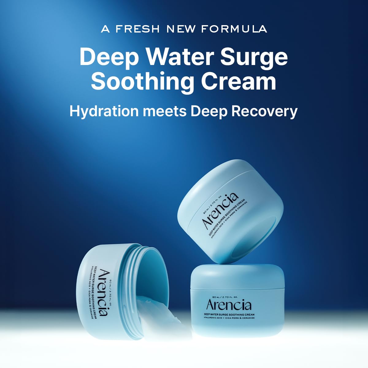 Deep Water Surge Soothing Cream, 2.70 fl oz, with Hyaluronic Acid, Cica PDRN and Ceramide