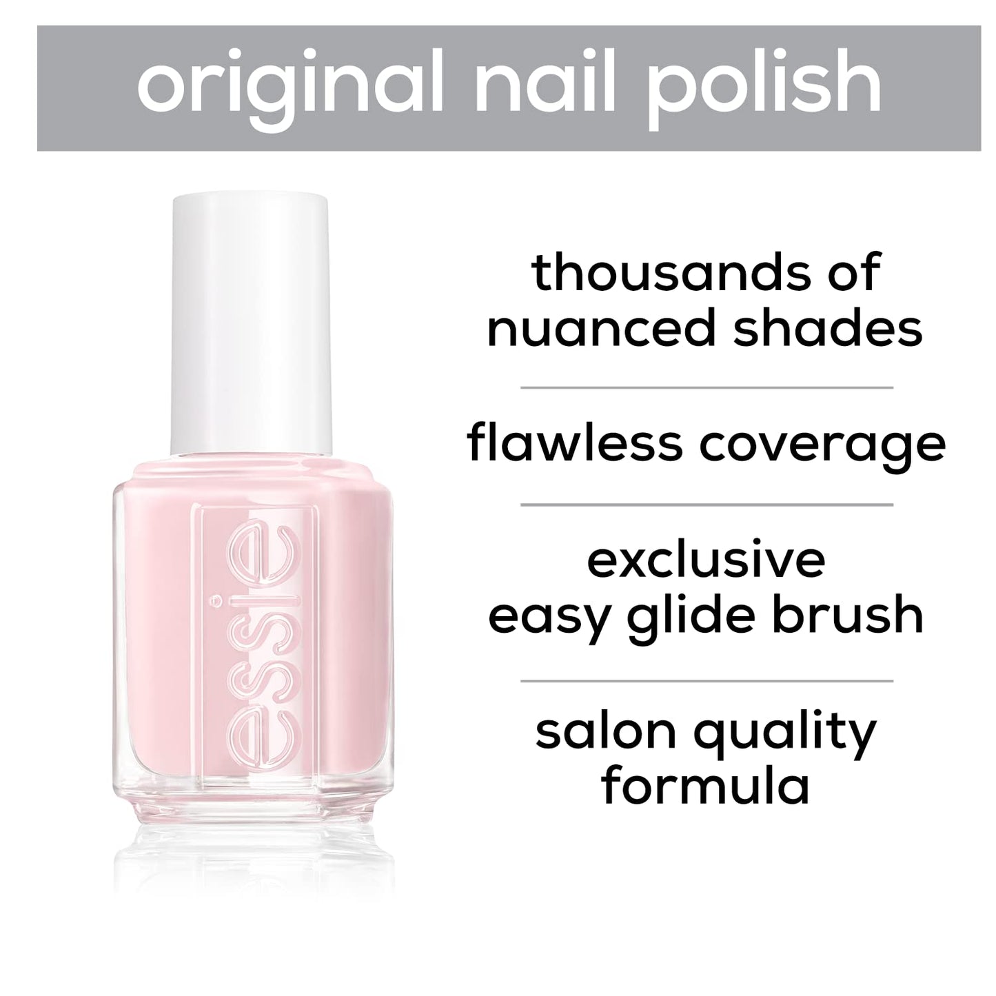 Essie Nail Polish Natural Mani Kit, Ballet Slippers, Sheer Pink Nail Polish + Essie All-In-One Base Coat +Top Coat + Strengthener, Gifts For Women And Men, 0.46 Fl Oz Each