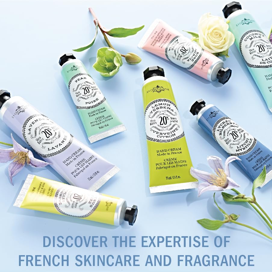 La Chatelaine Hand Cream Trio Tin Gift Set, Natural Hand Lotion, Made in France with 20% Organic Shea Butter, Moisturizing (Gardenia, White Grapefruit, Citrus Fizz) 3 x 1 fl.