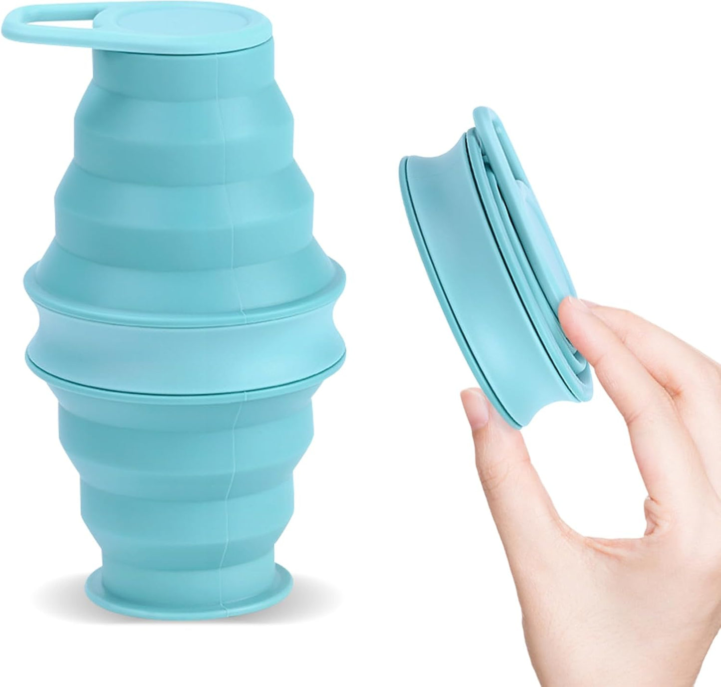 17oz Collapsible Water Bottle,Reuseable BPA Free Silicone Foldable Water Bottles for Outdoor, Travel Gym Hiking,Backpacking Portable & Leakproof,Portable Leak Proof Sports Water Bottle (B)