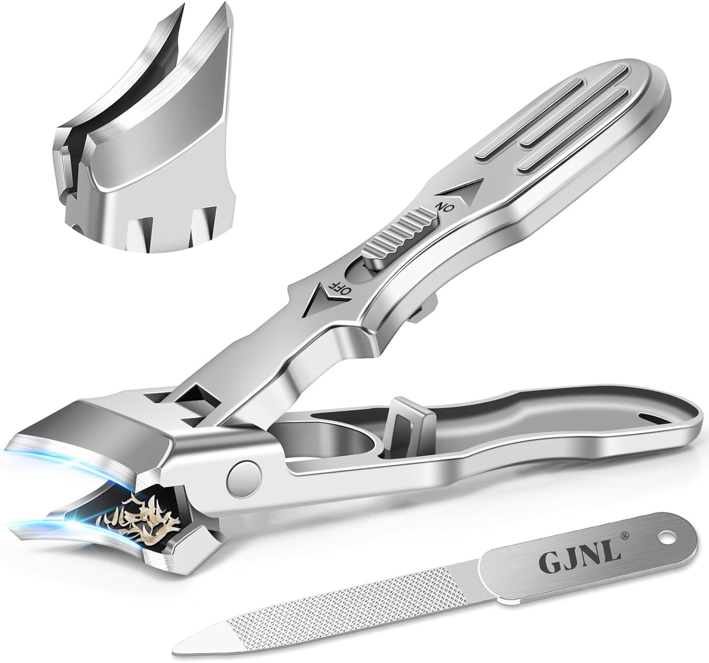 Eagle Beak Beveled Nail Clippers - Wide Jaw Opening Anti-Splash Eagle Beak Nail Clippers with Catcher, 45 Degrees Ingrown Toenail Clippers for Seniors Slanted Nail Clipper for Men